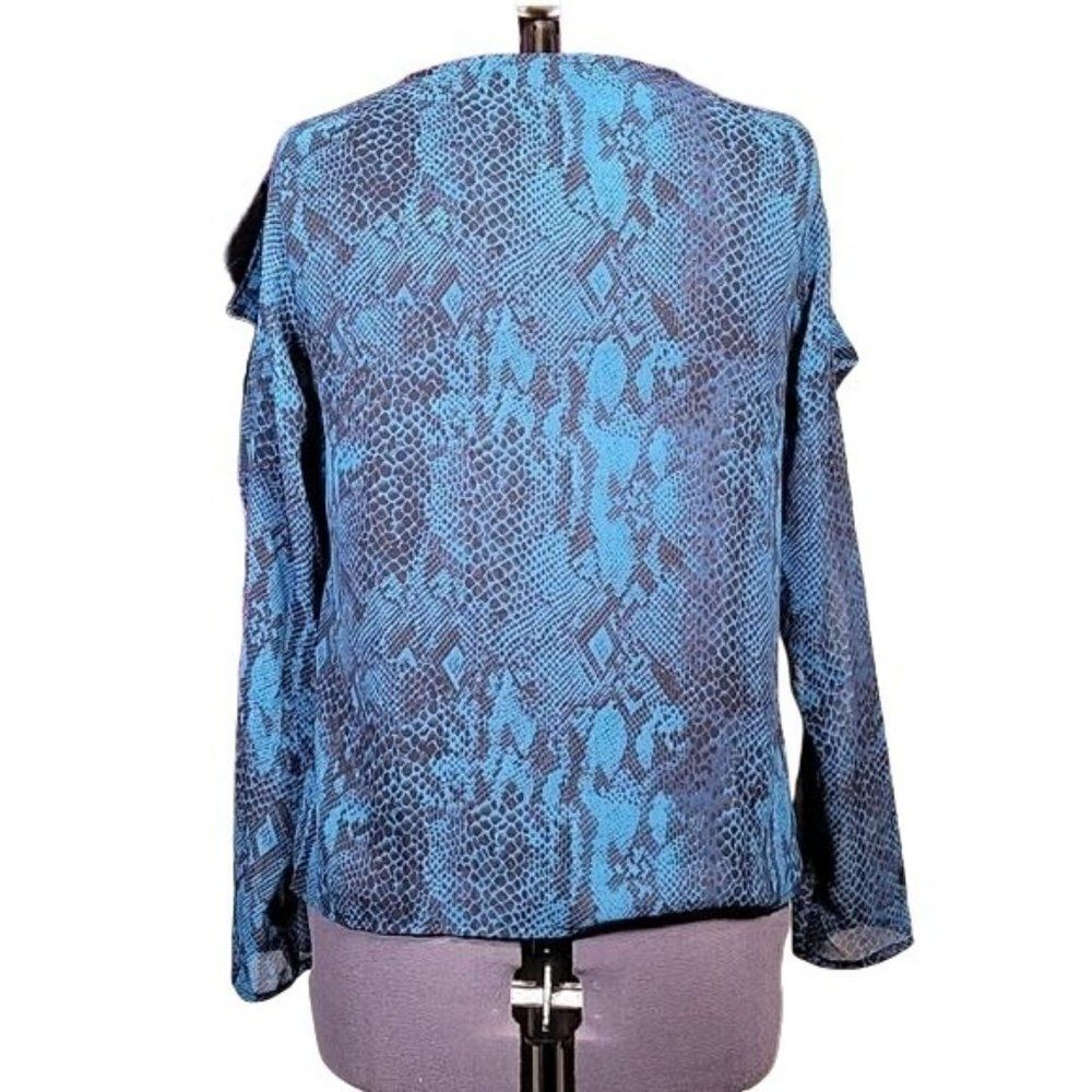 Thalia Sodi Snake-Print Ruffled-Sleeve Top Sz S - Picture 4 of 13